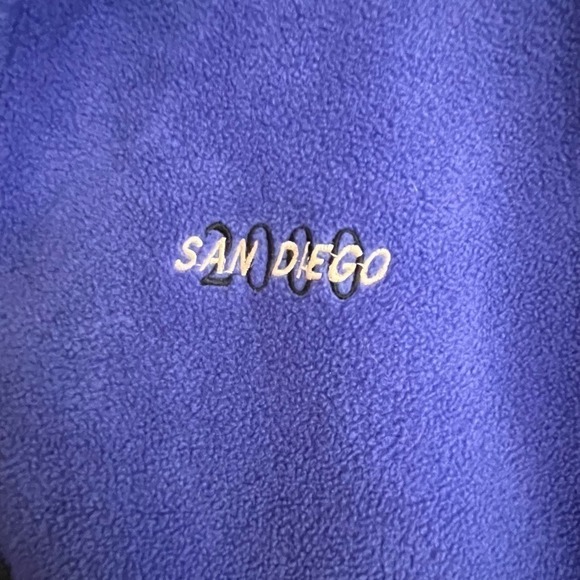 Vintage Fleece Vest San Diego 2000 Andy's Full Zip Blue Small - Picture 11 of 12